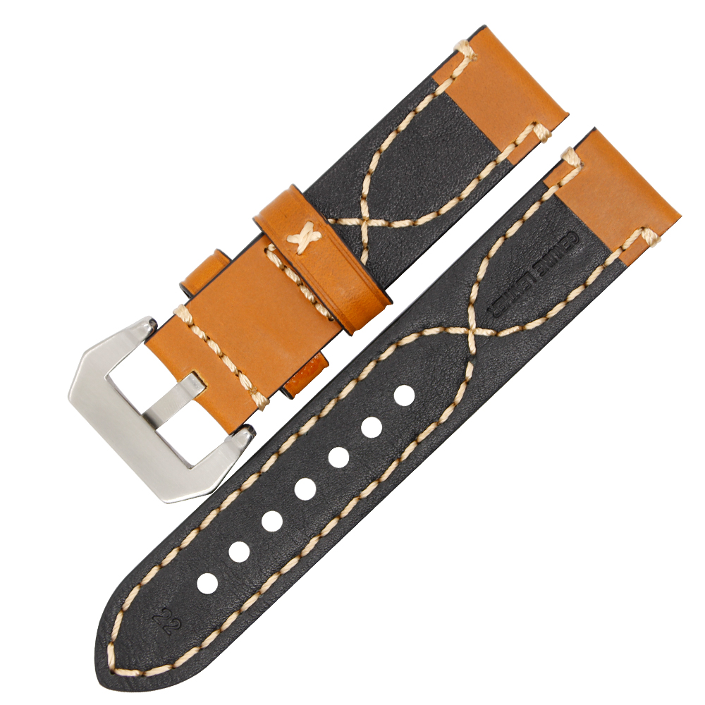 Stitched Leather Casual Watchband